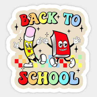 Back To School With  Fun Retro Look Sticker